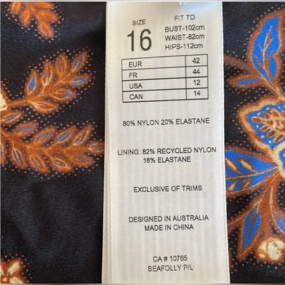 Seafolly - New with all Tags - Silk Road Wide Side Retro Bikini Bottoms sz US 12 - Picture 7 of 13